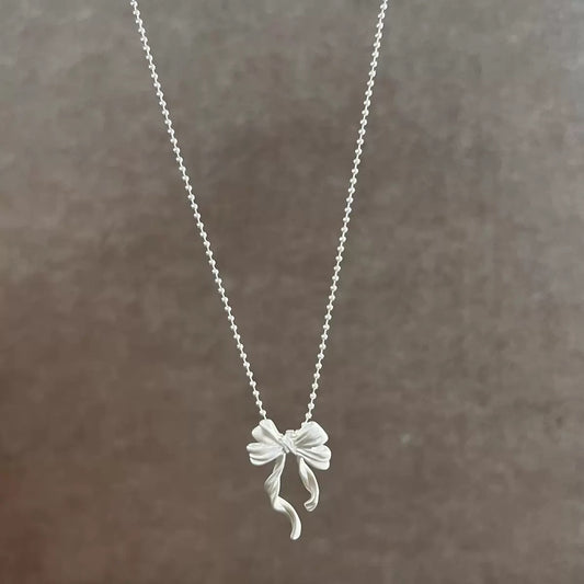 925 silver bow necklace