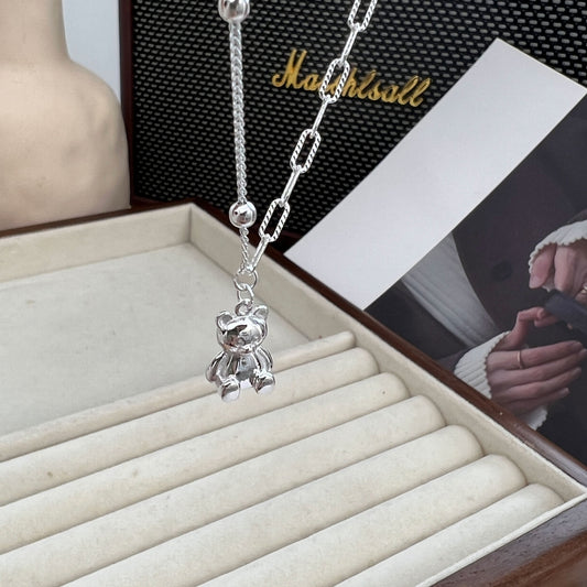 925 Silver bear chain necklace
