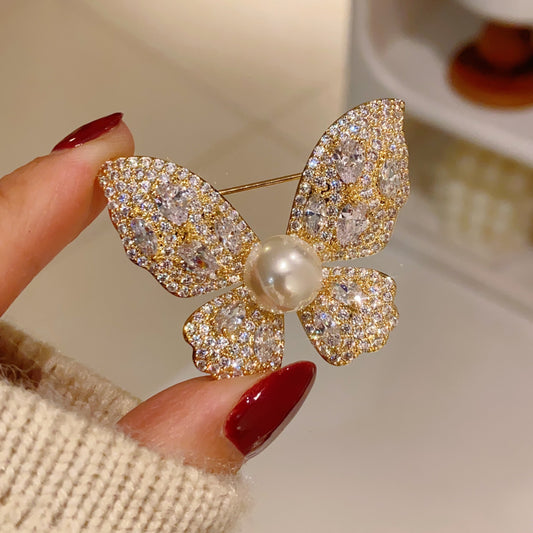 Crystal Butterfly Brooch