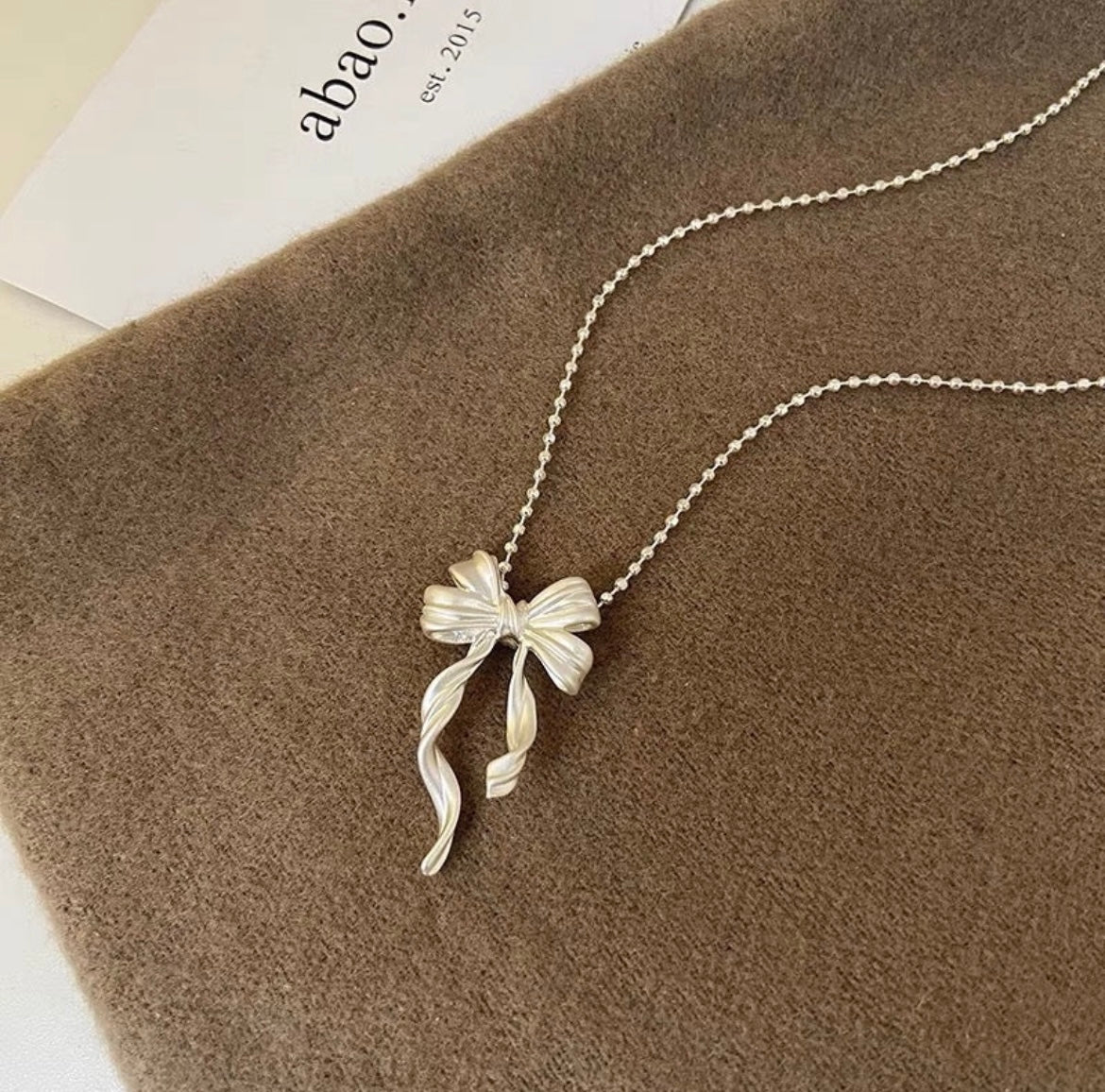 925 silver bow necklace