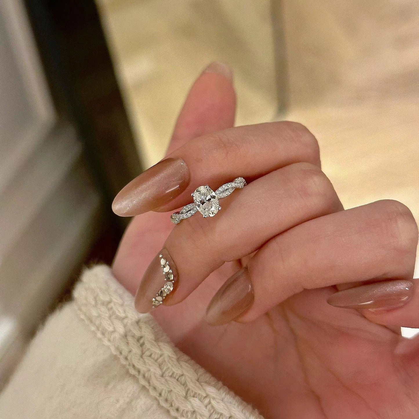 925 silver twisted gleam ring