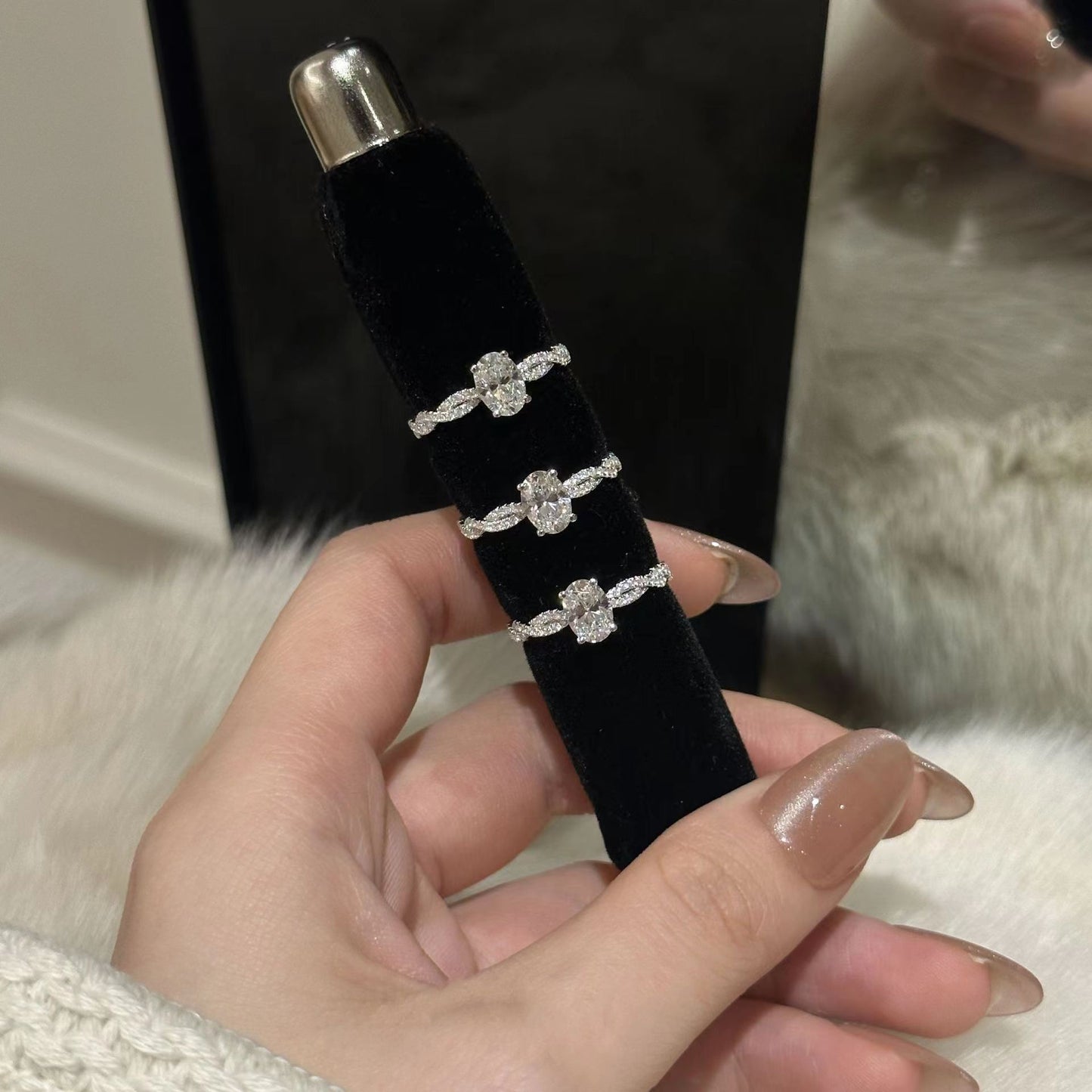 925 silver twisted gleam ring