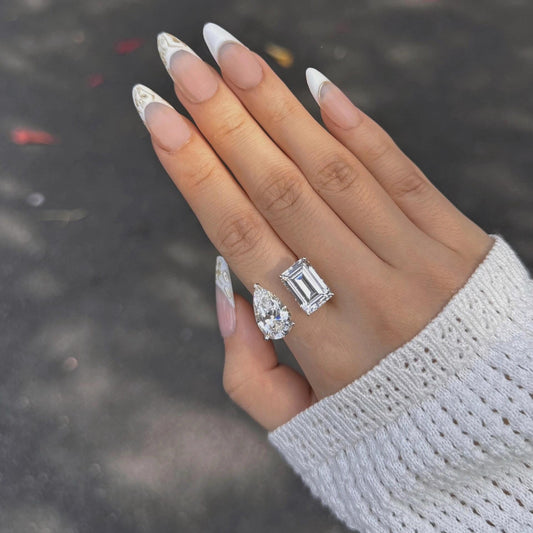 925 silver adjustable sugar zircon ring