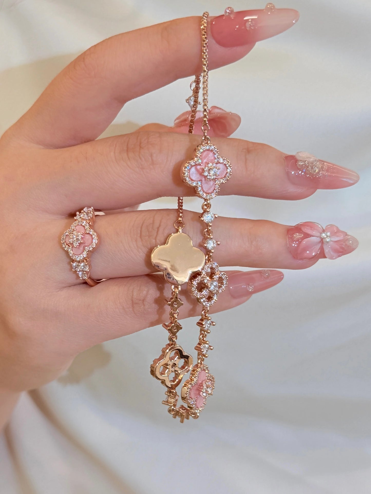 Sakura Clover Bracelet