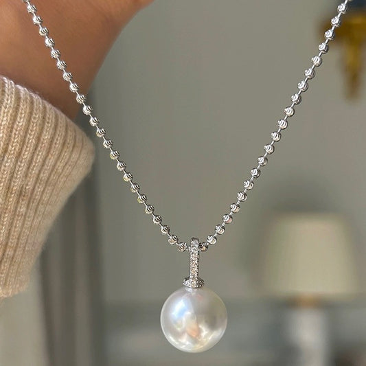 925 Silver faux pearl moonlight necklace