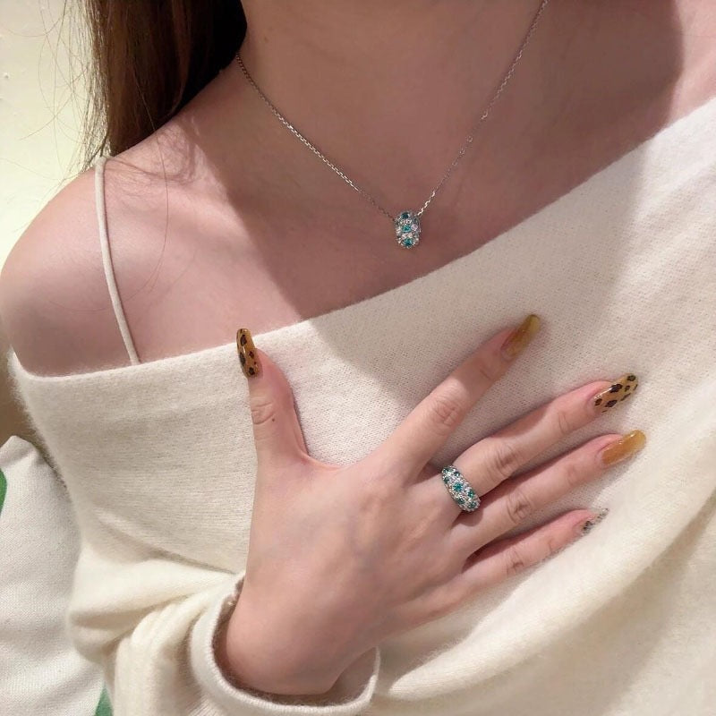 Emerald & Clear Crystal Pave 2-Piece Jewelry Set