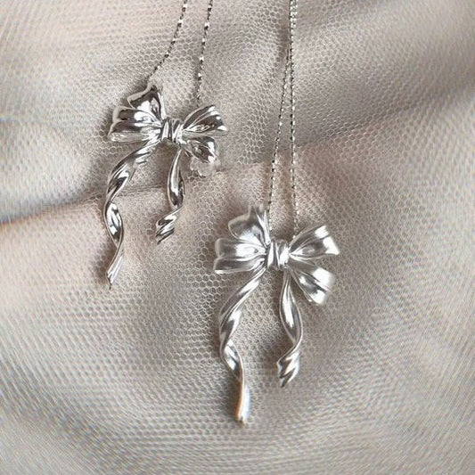 925 silver bow necklace