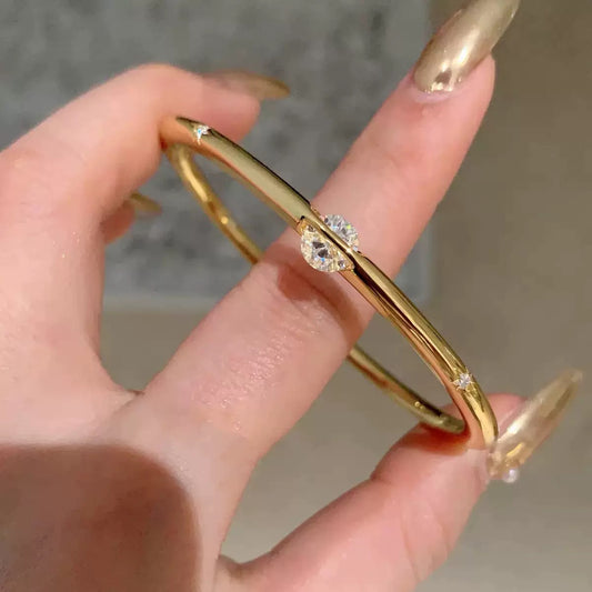 925 silver Saturn planet zircon bangle