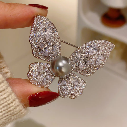 Crystal Butterfly Brooch