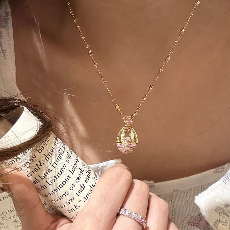 Vintage Openable Fabergé Egg Pendant Necklace