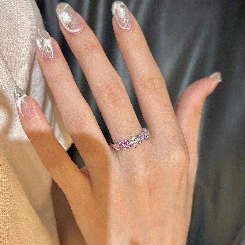 Ombre Pastel Crystal Four-Leaf Clover Jewelry Set