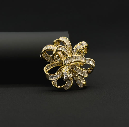 French Luxury Bow Suit Brooch for Women