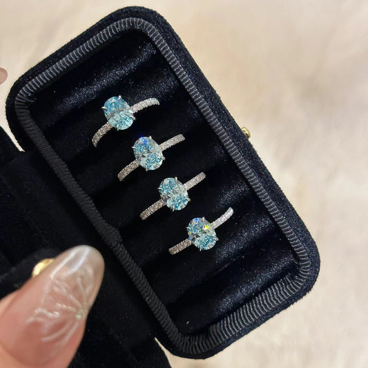 925 silver aquamarine gleam ring