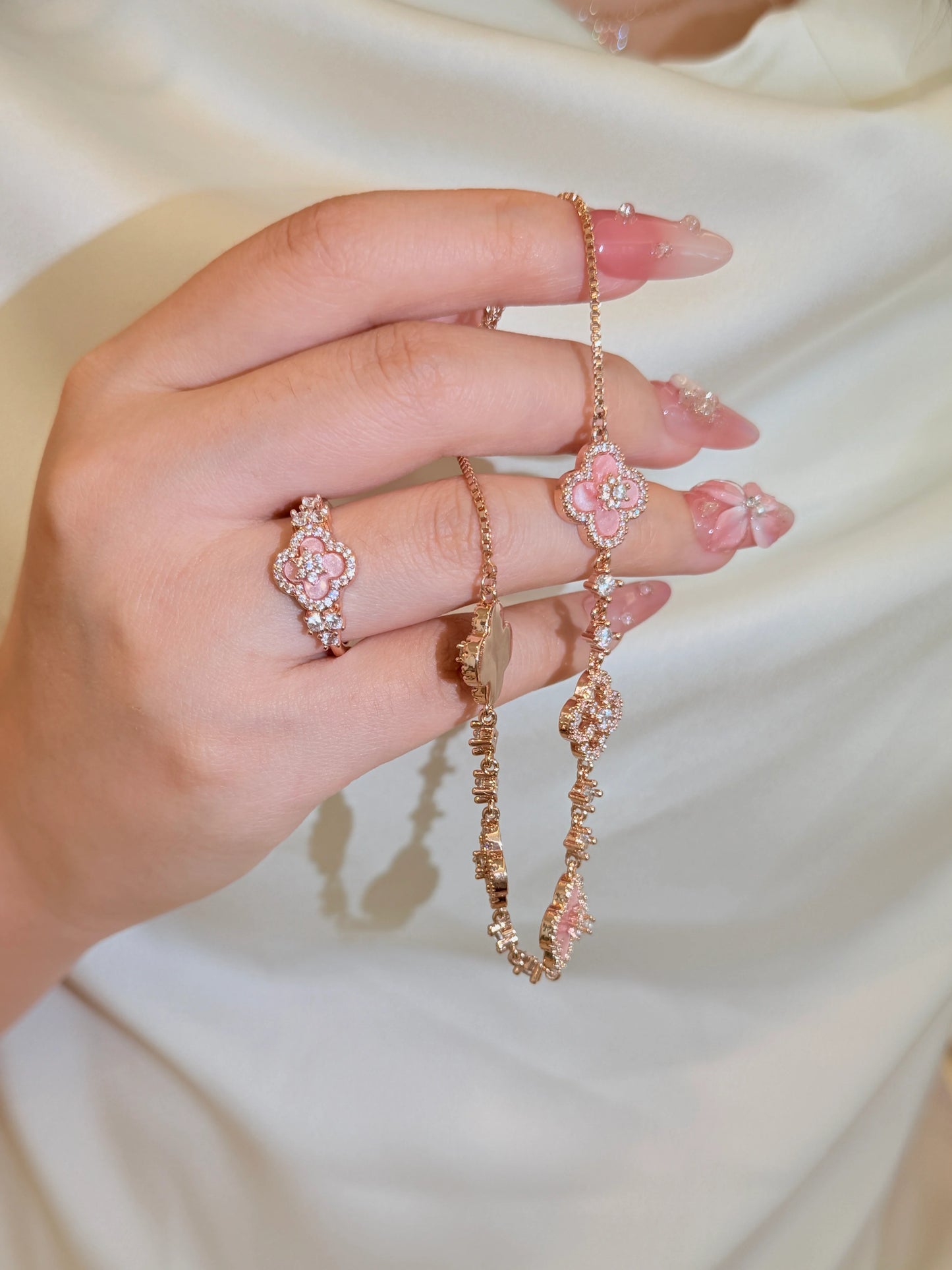 Sakura Clover Bracelet