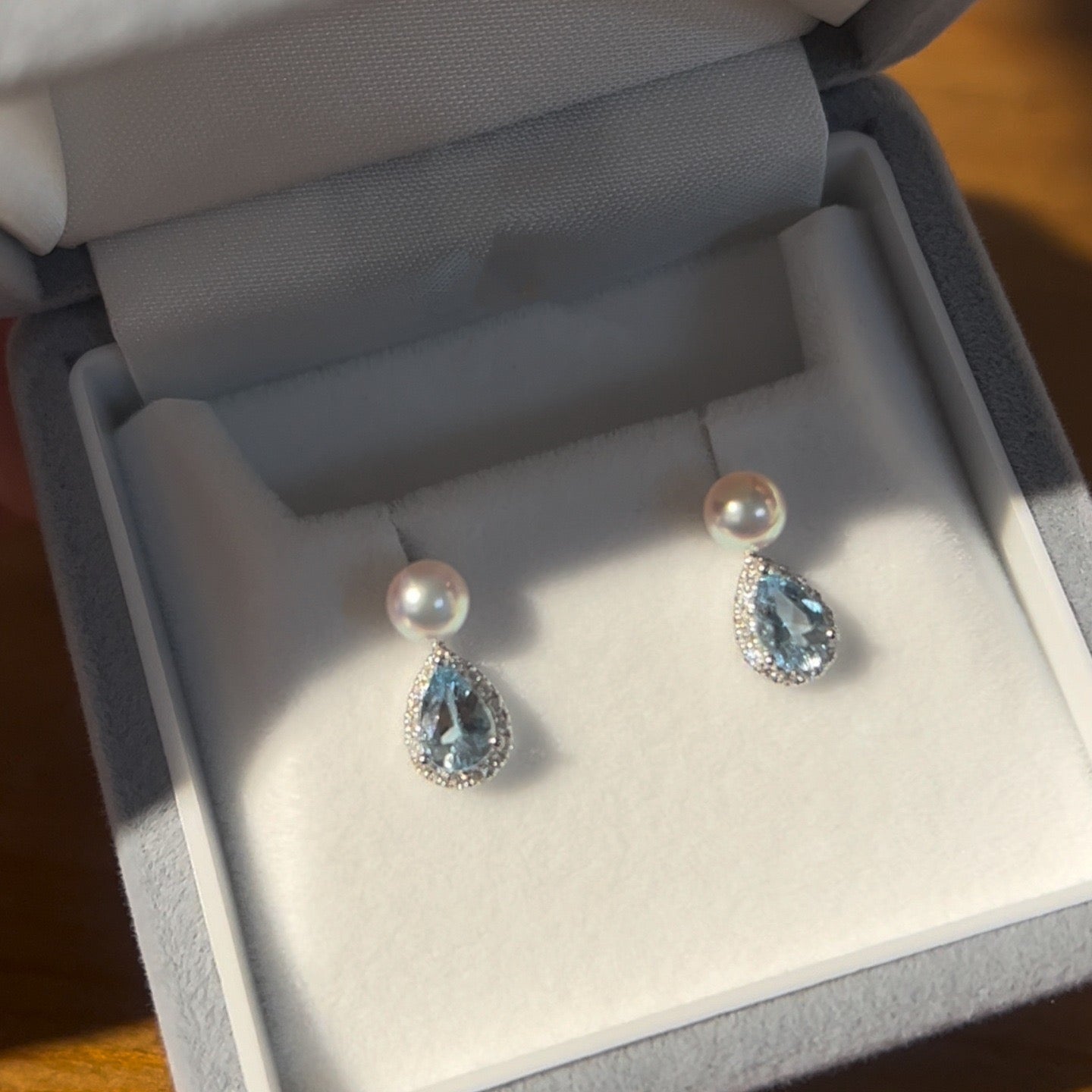 925 Silver water drop zircon earrings