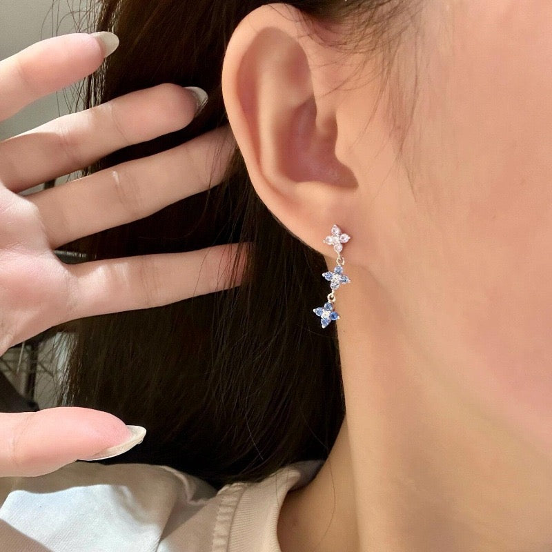 Ombre Pastel Crystal Four-Leaf Clover Jewelry Set
