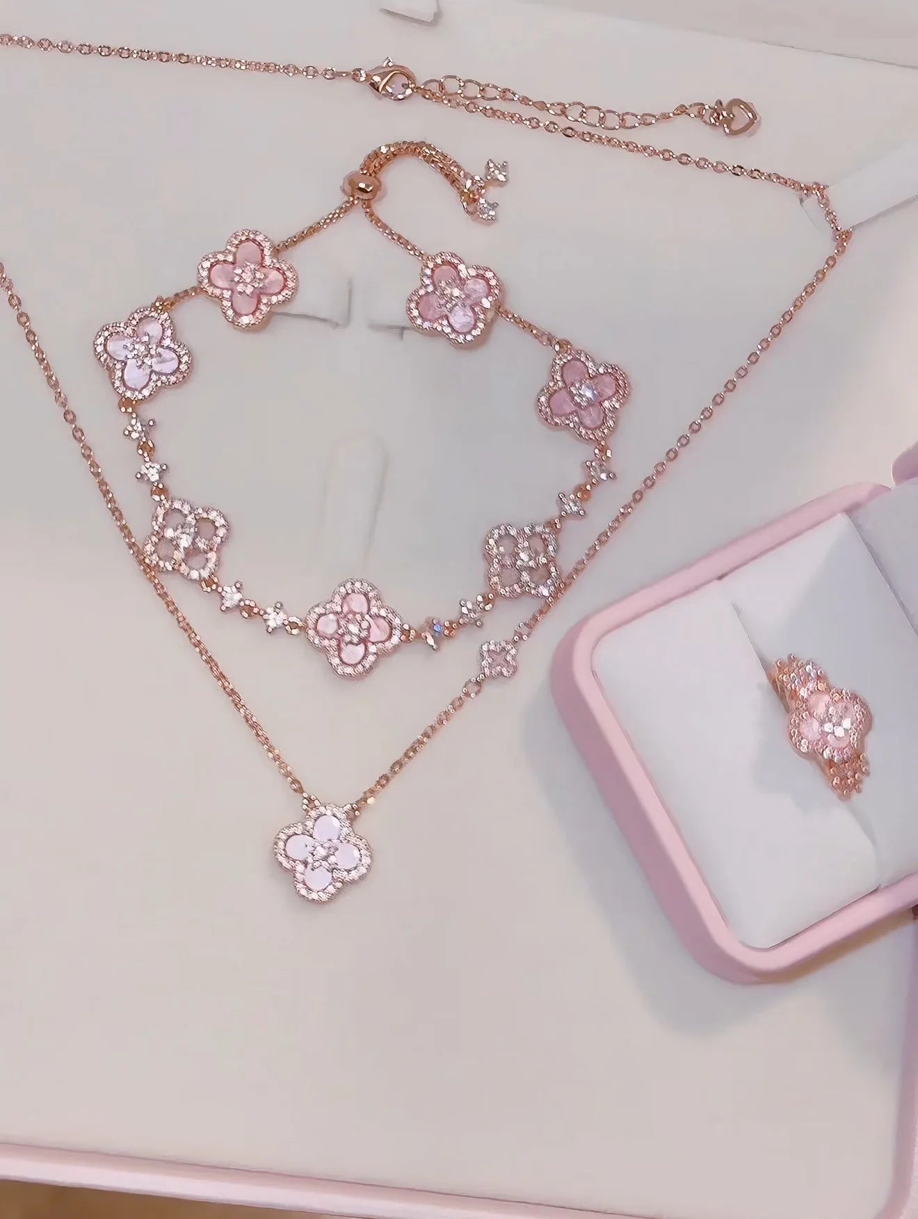 Sakura Clover Bracelet